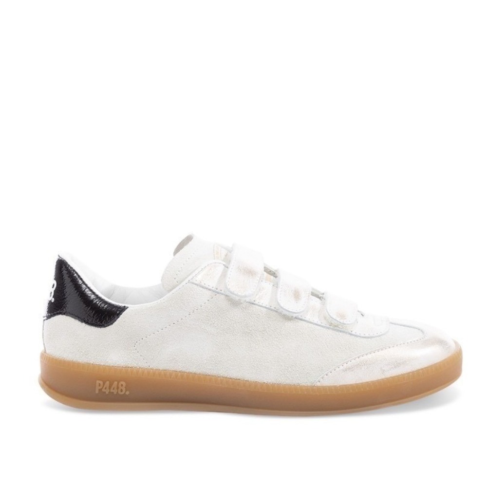 P448 Womens Monza‎ Low Top Sneakers Cream Thai Leather Made in Italy Size 42